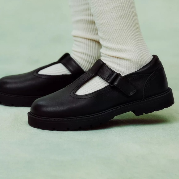 Zara Kids NWT leather black mary jane school shoes 6552/630 - Picture 10 of 13